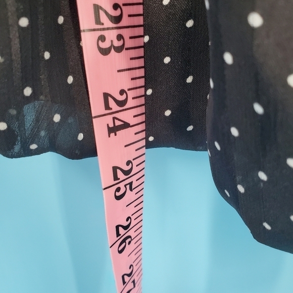 Sara Michelle Petite black polka dot blouse 3/4 sleeves PL - Picture 12 of 12